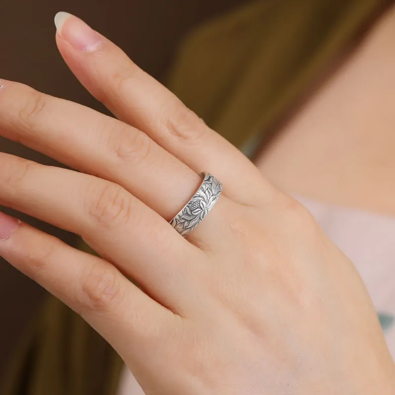 Xiaoyinjiang 999 Fine Silver Rings Women's-3