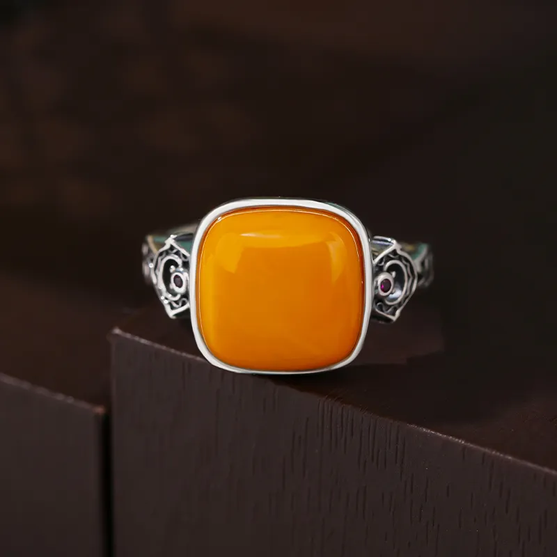 Xiaoyinjiang 925 Sterling Silver Beeswax Rings Women's-5