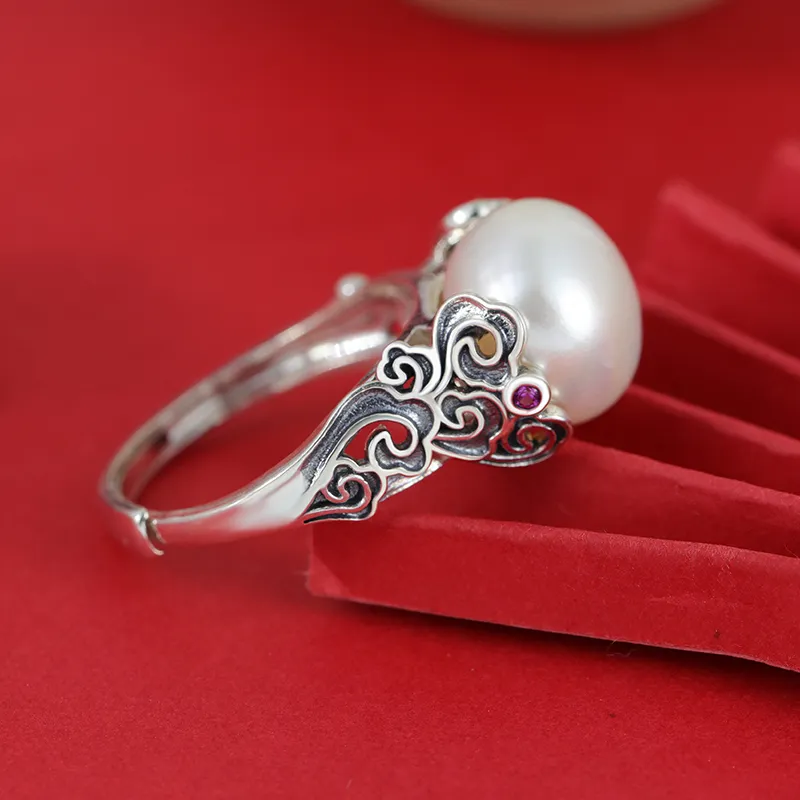 Xiaoyinjiang Pearl Rings Women's-5