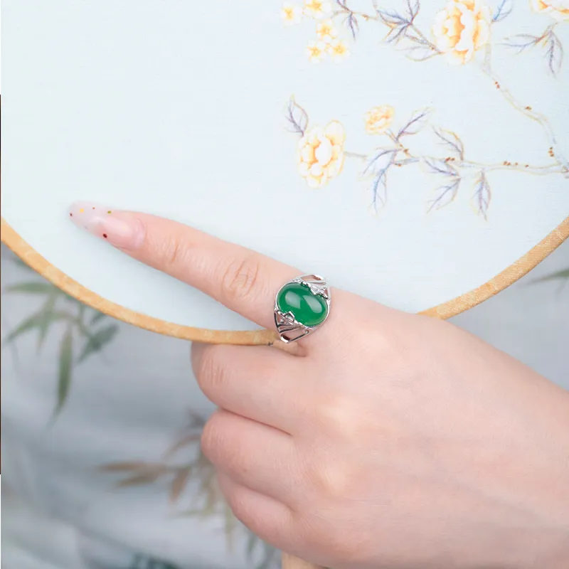 Xiaoyinjiang Natural Chalcedony Rings Women's-4