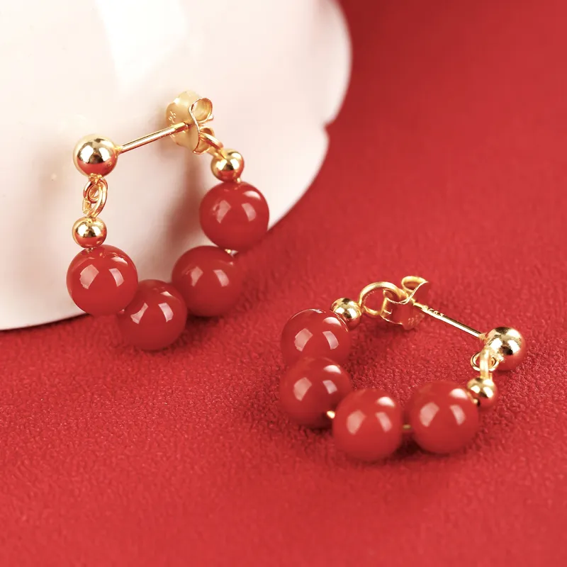 Xiaoyinjiang Agate Jade Ear Cuff Ear Ornament Traditional Chinese Style Accessory Women's-4