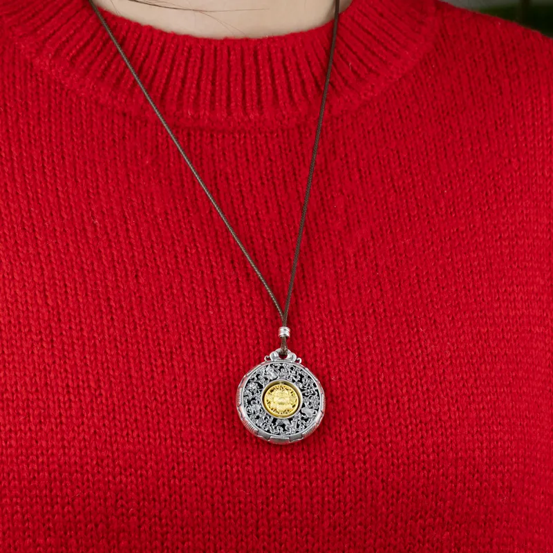 Xiaoyinjiang 999 Fine Silver Pendants Unisex-1