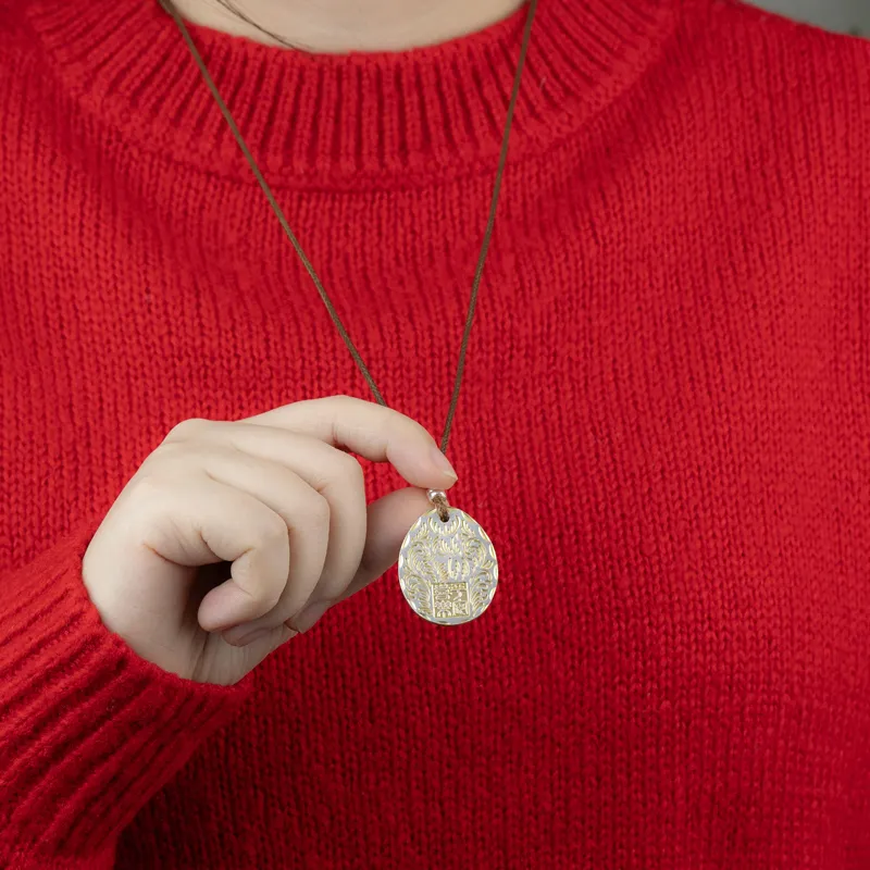 Xiaoyinjiang 999 Fine Silver Pendants Unisex-3