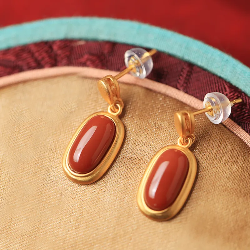 Xiaoyinjiang Agate Ear Ornament Jade Earring Women's-2