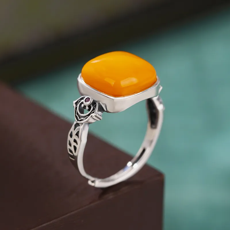 Xiaoyinjiang 925 Sterling Silver Beeswax Rings Women's-4