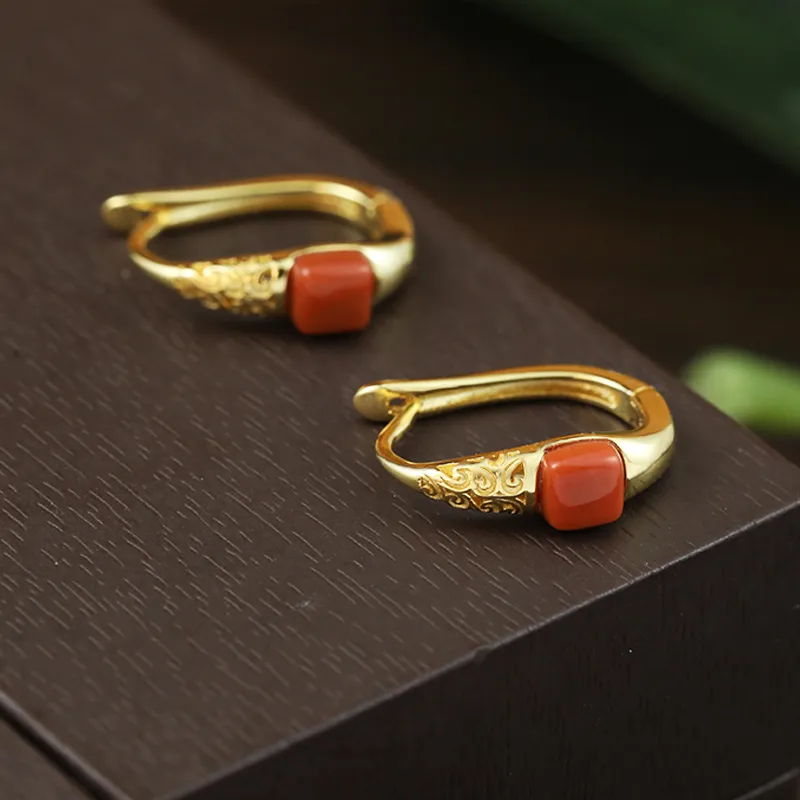 Xiaoyinjiang Agate Earrings Women's-1