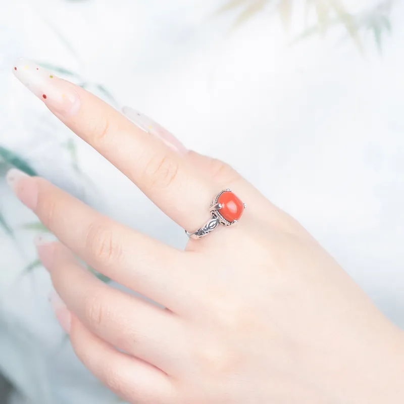 Xiaoyinjiang Natural Agate Rings Women's-3