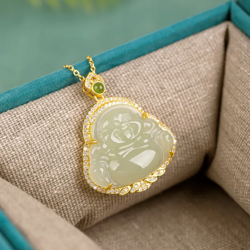 Xiaoyinjiang Necklaces Pale Greenish White Jade Women's-4