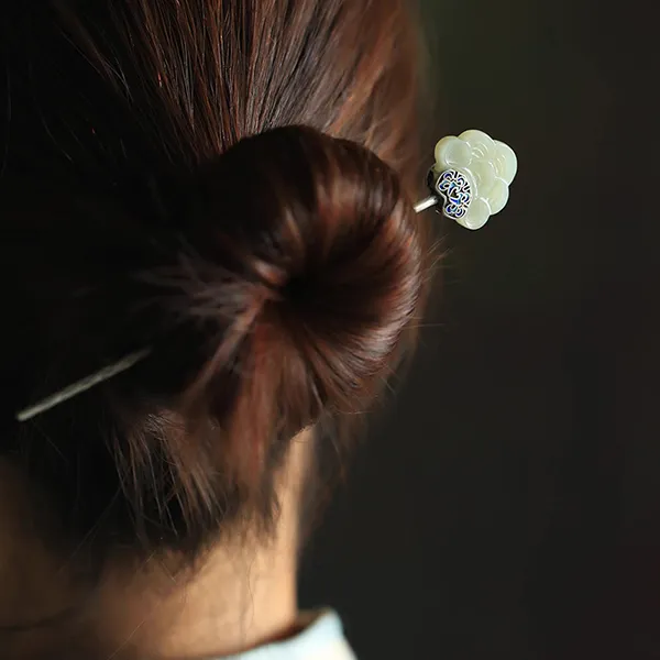 xiaoyinjiang Hetian Jades Women's Auspicious Cloud Hairpin-2