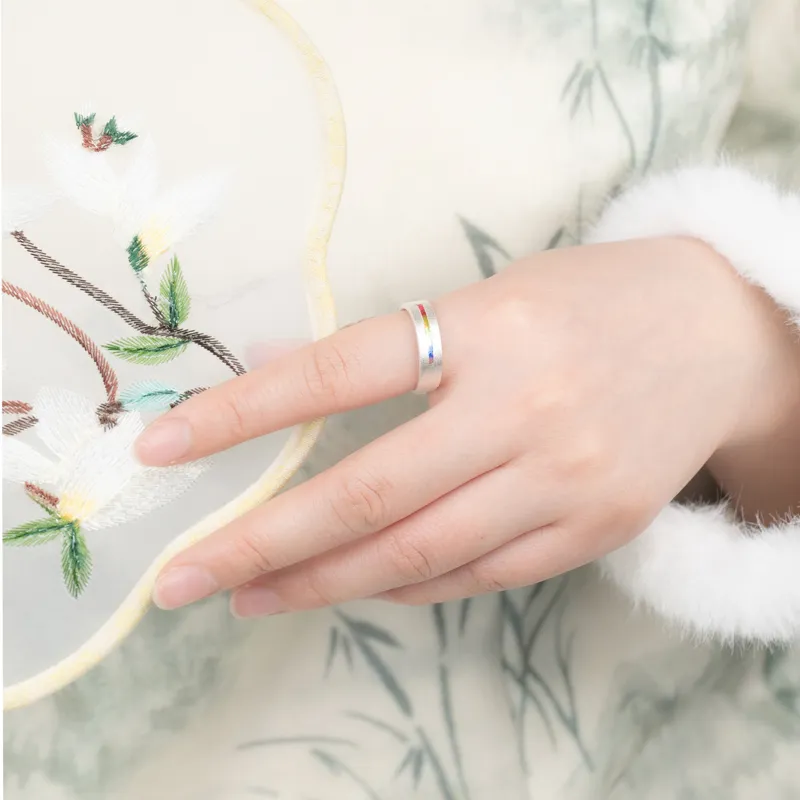 Xiaoyinjiang 999 Fine Silver Rings Unisex-4