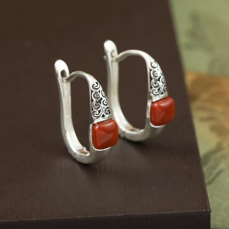 Xiaoyinjiang Agate Earrings Women's-9