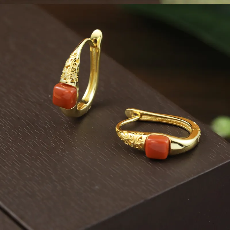 Xiaoyinjiang Agate Earrings Women's-2