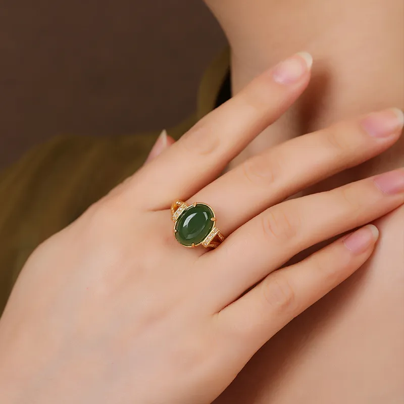 Xiaoyinjiang Hetian Jade Rings Jasper Women's-1