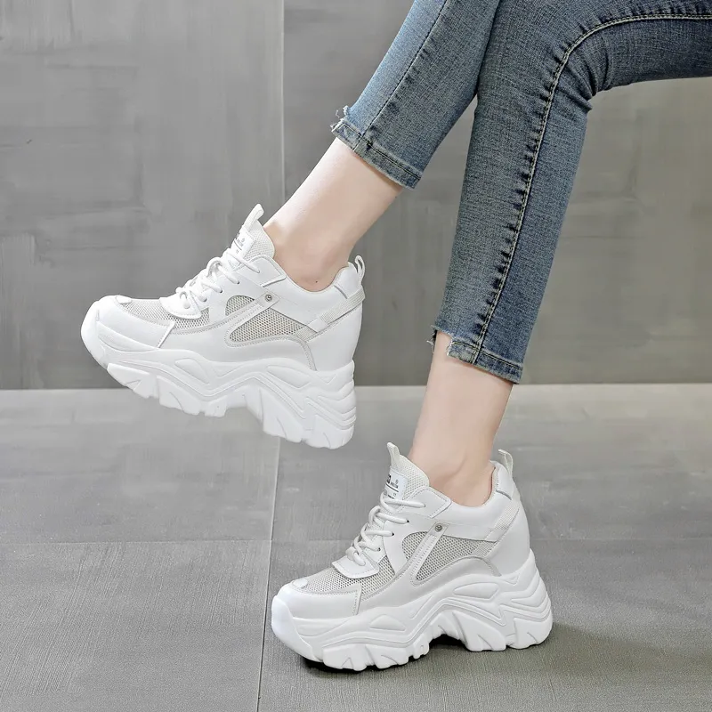 NRDROFFICIAL Chunky Sneakers Women's Low Top Beige Unlined-2