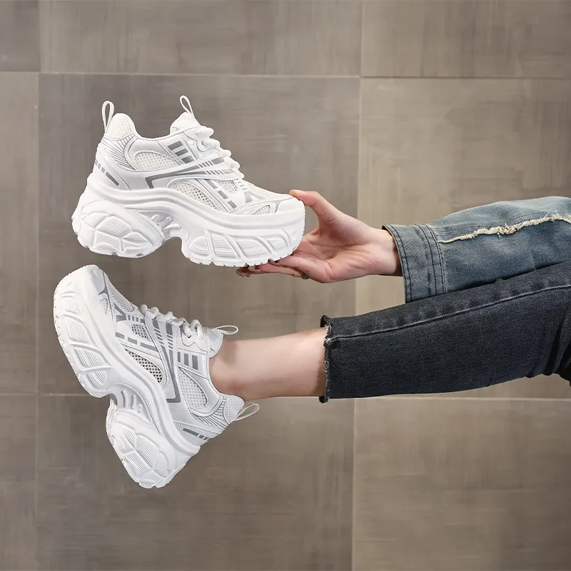 NRDROFFICIAL Cushioning Abrasion Resistant Lightweight Slip Resistant Low Top Chunky Sneakers Women's-1