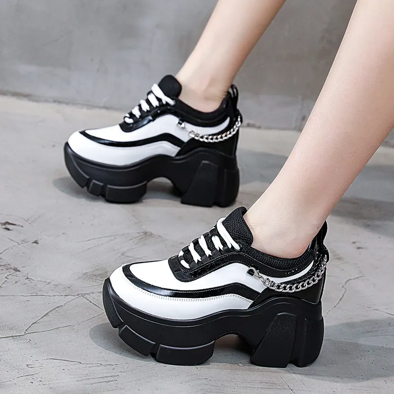 NRDROFFICIAL Chunky Sneakers Women's Low Top White-6