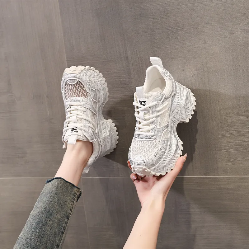 NRDROFFICIAL Cushioning Moisture Wicking Abrasion Resistant Lightweight Slip Resistant Low Top Chunky Sneakers Women's-2