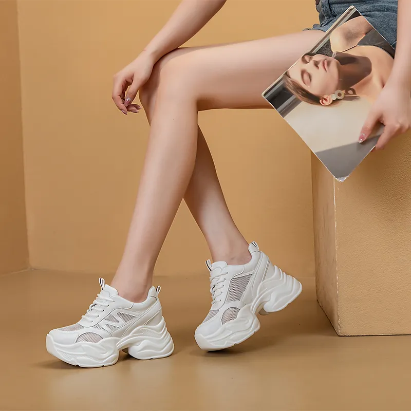 NRDROFFICIAL Cushioned Anti-Slip Wear-Resistant Breathable Moisture-Wicking Lightweight Low-Top Chunky Sneakers Women's-13