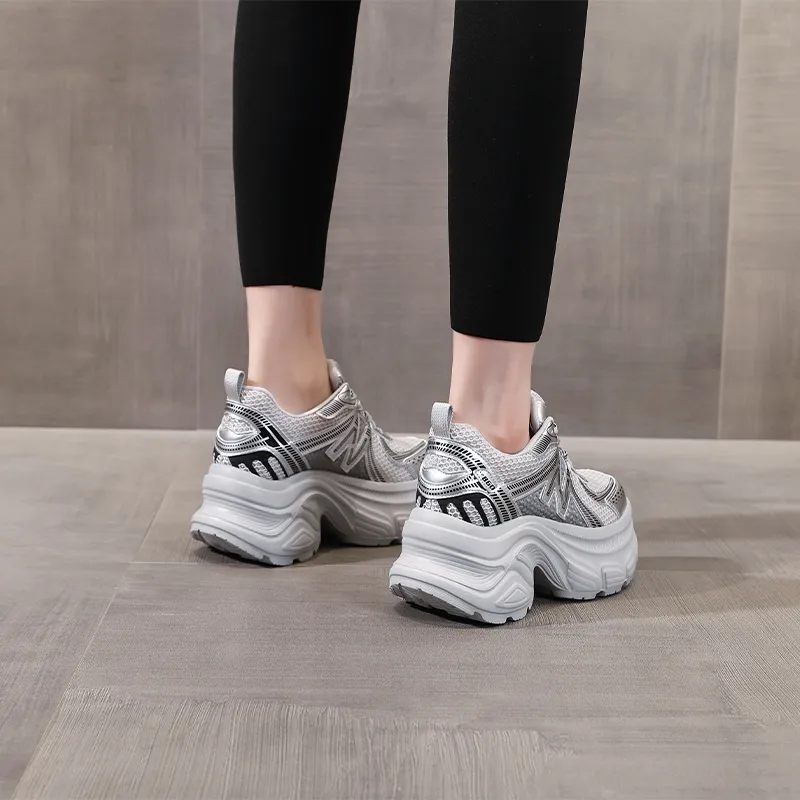 NRDROFFICIAL Anti-Slip And Wear-Resistant Breathable Low-Top Chunky Sneakers Women's-3