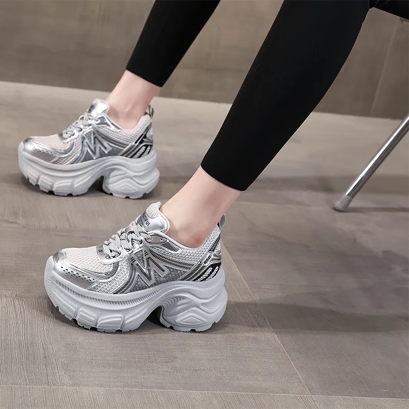 NRDROFFICIAL Anti-Slip And Wear-Resistant Breathable Low-Top Chunky Sneakers Women's-4