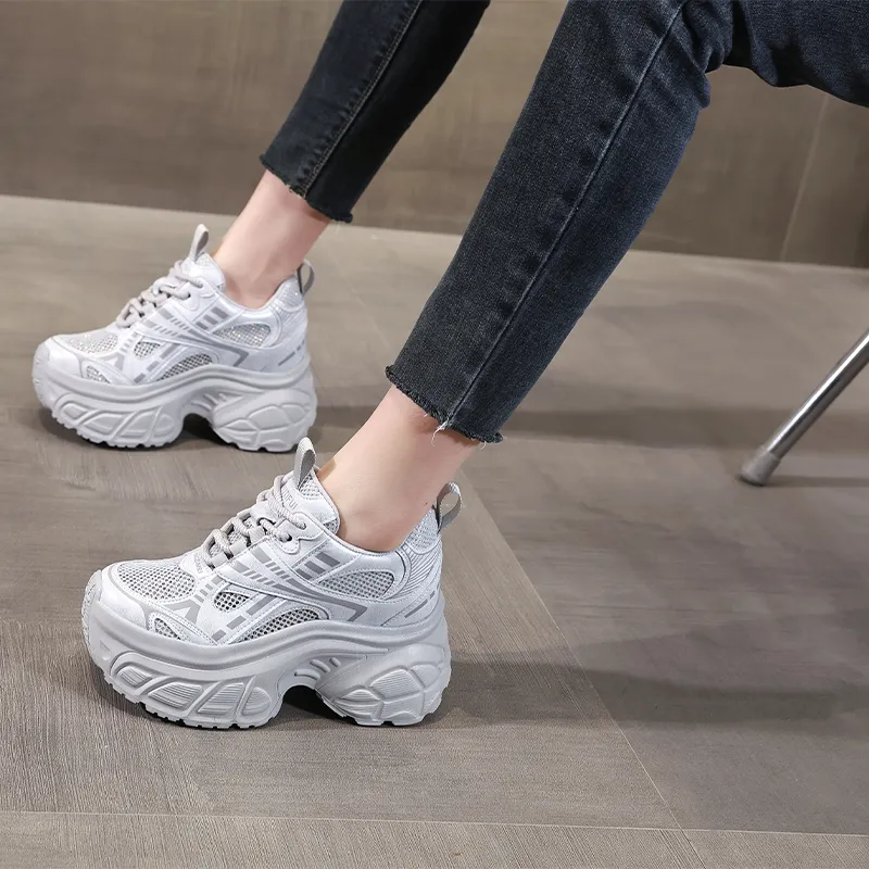 NRDROFFICIAL Cushioning Abrasion Resistant Lightweight Slip Resistant Low Top Chunky Sneakers Women's-9