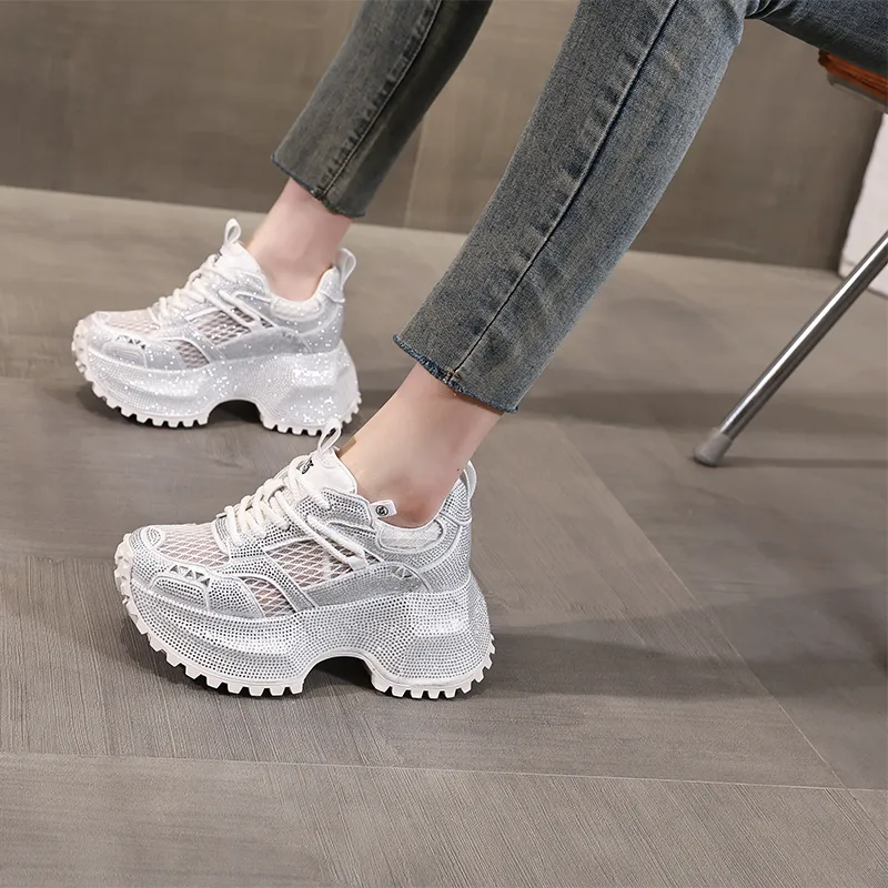 NRDROFFICIAL Cushioning Moisture Wicking Abrasion Resistant Lightweight Slip Resistant Low Top Chunky Sneakers Women's-4