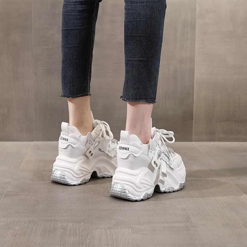 NRDROFFICIAL Cushioning Balance Abrasion Resistant Lightweight Slip Resistant Low Top Chunky Sneakers Women's-3