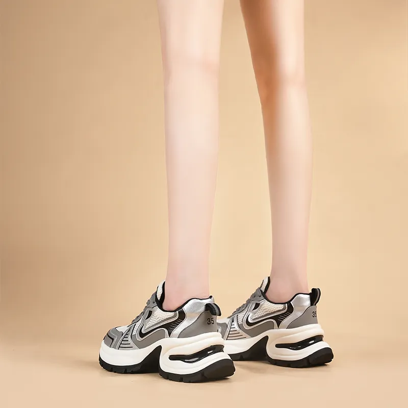 NRDROFFICIAL Height Increasing Breathable Low-Top Chunky Sneakers Women's-8