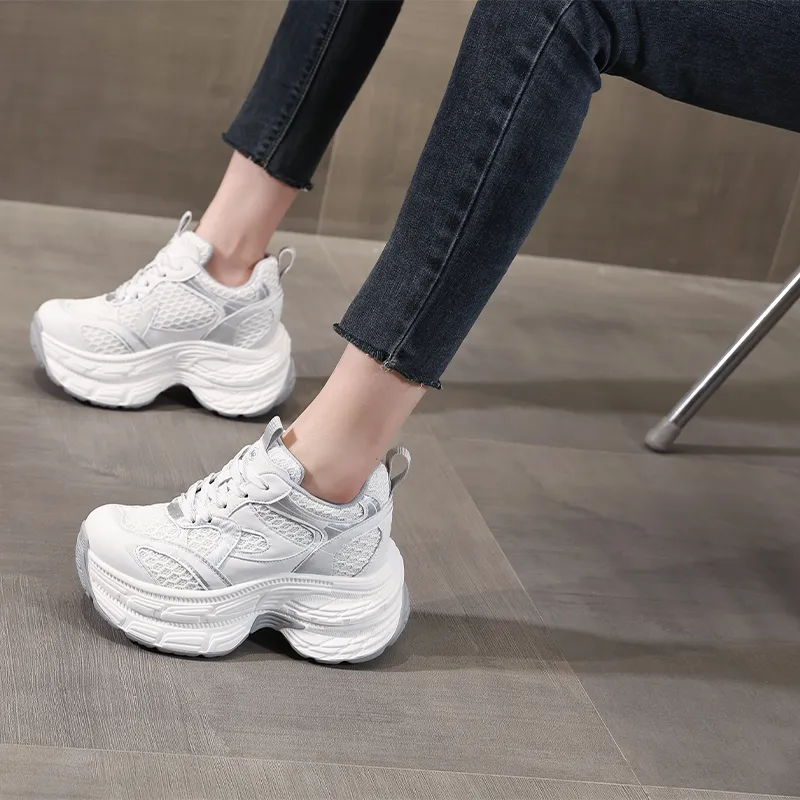 NRDROFFICIAL Anti-Slip And Wear-Resistant Height Increasing Low-Top Chunky Sneakers Women's-11