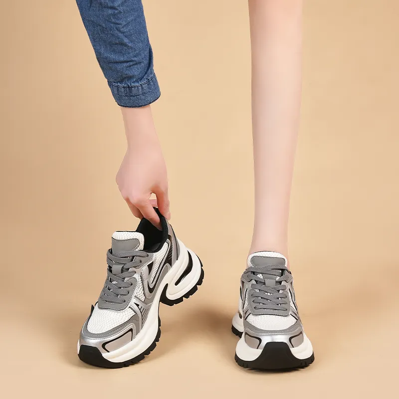 NRDROFFICIAL Height Increasing Breathable Low-Top Chunky Sneakers Women's-7