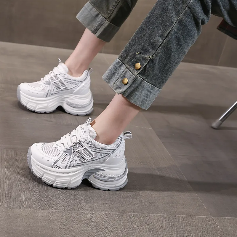 NRDROFFICIAL Cushioning, Impact Resistant, Abrasion Resistant, Slip Resistant Low Top Chunky Sneakers Women's-11