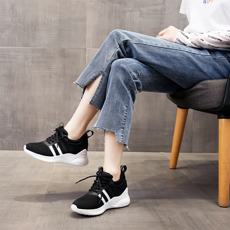 NRDROFFICIAL Durable Breathable Lightweight Low Top Chunky Sneakers 7cm Women's-8