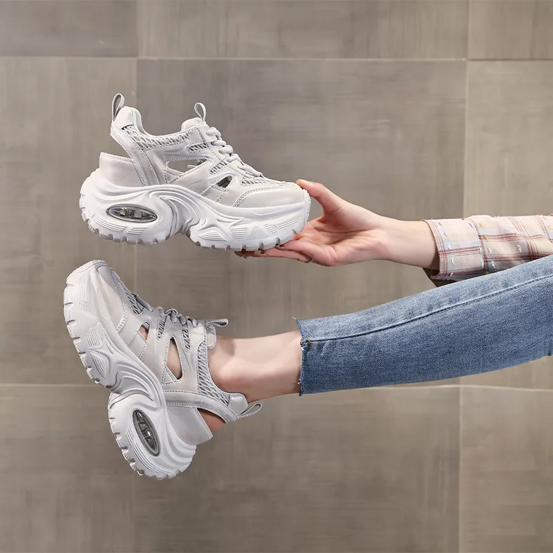 NRDROFFICIAL Cushioning Abrasion Resistant Lightweight Slip Resistant Low Top Chunky Sneakers Women's-7