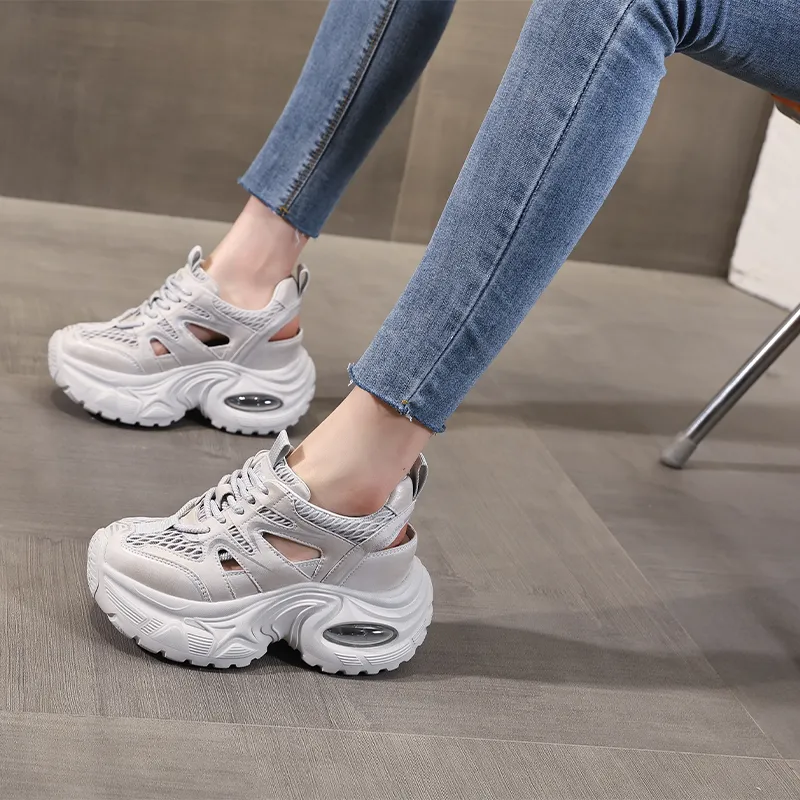 NRDROFFICIAL Cushioning Abrasion Resistant Lightweight Slip Resistant Low Top Chunky Sneakers Women's-11
