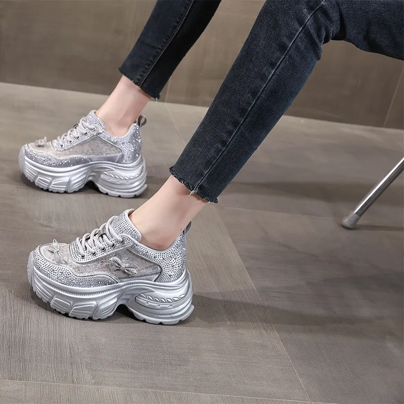 NRDROFFICIAL Slip Resistant, Abrasion Resistant, Lightweight Low Top Chunky Sneakers Women's-1