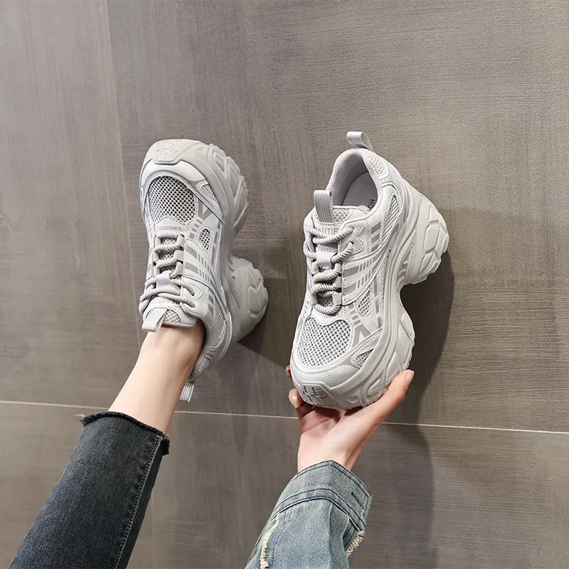 NRDROFFICIAL Cushioning Abrasion Resistant Lightweight Slip Resistant Low Top Chunky Sneakers Women's-7