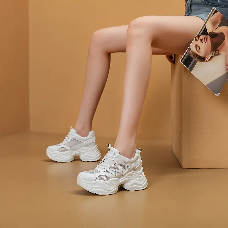 NRDROFFICIAL Cushioned Anti-Slip Wear-Resistant Breathable Moisture-Wicking Lightweight Low-Top Chunky Sneakers Women's-11