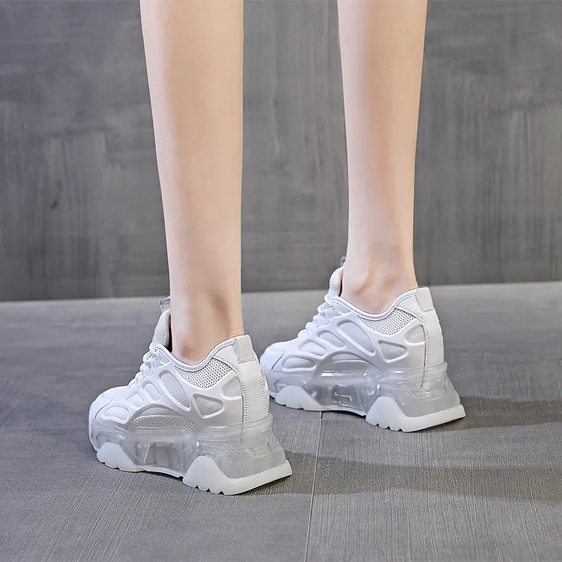 NRDROFFICIAL Cushioning Moisture Wicking Abrasion Resistant Lightweight Slip Resistant Low Top Chunky Sneakers Women's-7