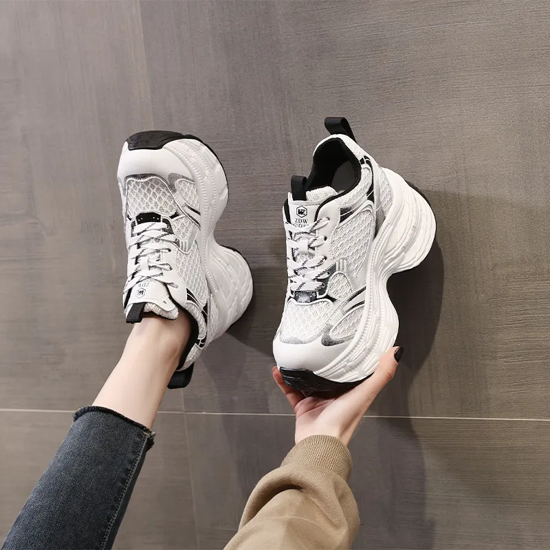 NRDROFFICIAL Anti-Slip And Wear-Resistant Height Increasing Low-Top Chunky Sneakers Women's-2