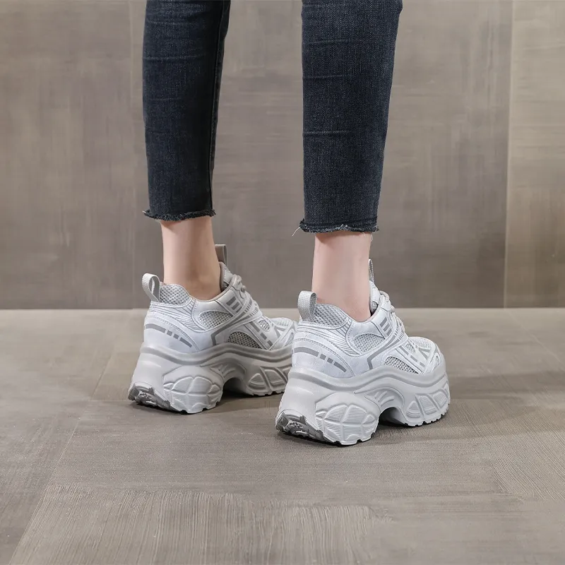 NRDROFFICIAL Cushioning Abrasion Resistant Lightweight Slip Resistant Low Top Chunky Sneakers Women's-8
