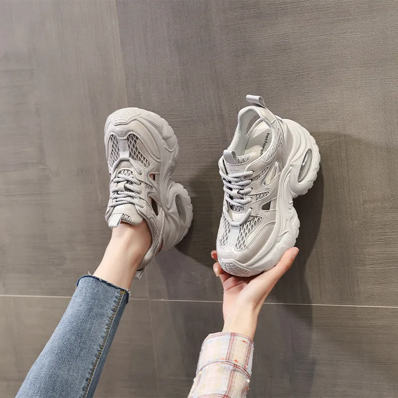 NRDROFFICIAL Cushioning Abrasion Resistant Lightweight Slip Resistant Low Top Chunky Sneakers Women's-8