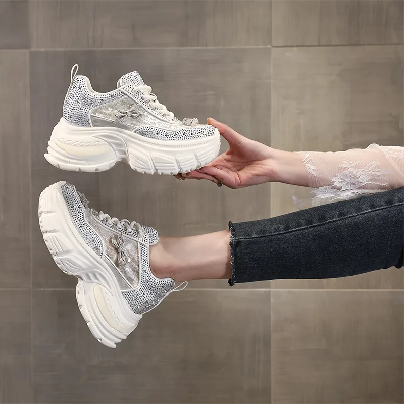 NRDROFFICIAL Slip Resistant, Abrasion Resistant, Lightweight Low Top Chunky Sneakers Women's-11