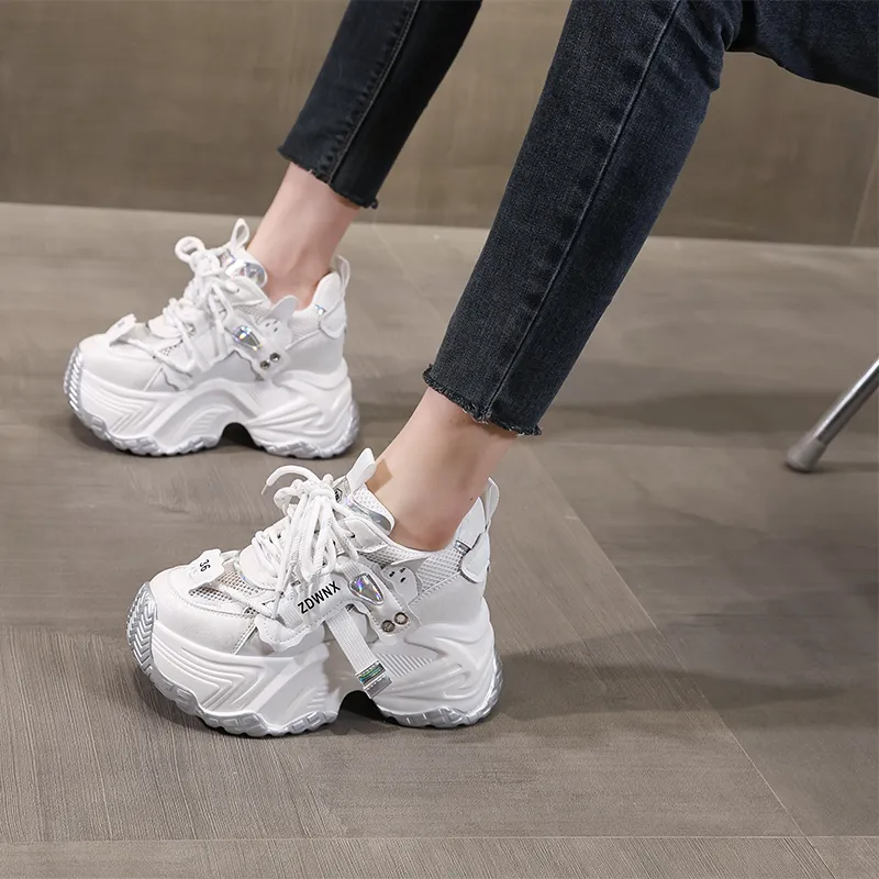 NRDROFFICIAL Cushioning Balance Abrasion Resistant Lightweight Slip Resistant Low Top Chunky Sneakers Women's-4