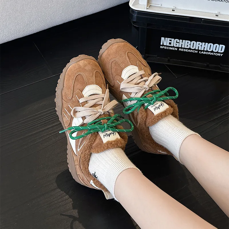 NRDROFFICIAL Warm Balanced Wear-Resistant Lightweight Water-Resistant Slip-Resistant Low-Top Casual Shoes Women's-2