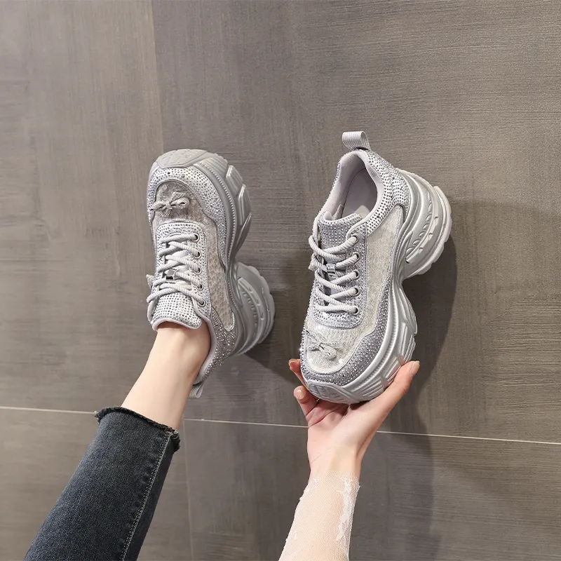 NRDROFFICIAL Slip Resistant, Abrasion Resistant, Lightweight Low Top Chunky Sneakers Women's-3