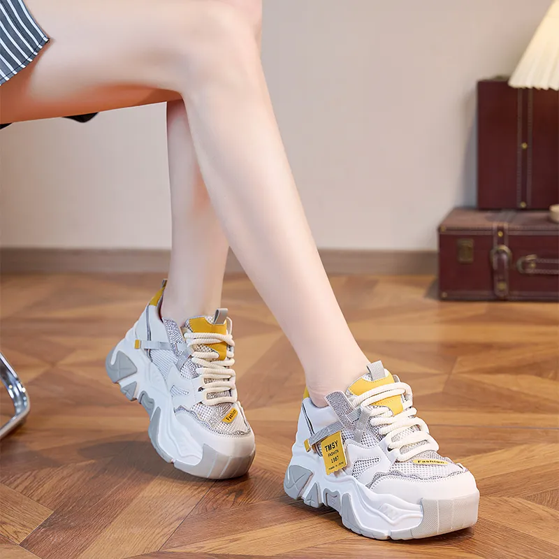 NRDROFFICIAL Balance Abrasion Resistant Lightweight Breathable Slip Resistant Low Top Chunky Sneakers Women's-8
