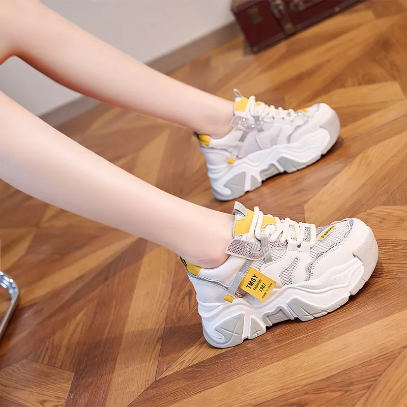 NRDROFFICIAL Balance Abrasion Resistant Lightweight Breathable Slip Resistant Low Top Chunky Sneakers Women's-7