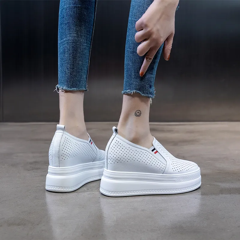 NRDROFFICIAL Cushioned Wear Resistant Lightweight Low Top Casual Shoes Women's White-4