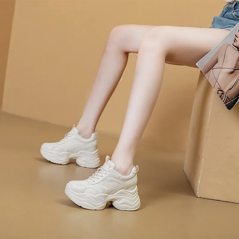 NRDROFFICIAL Cushioned Anti-Slip Wear-Resistant Breathable Moisture-Wicking Lightweight Low-Top Chunky Sneakers Women's-1