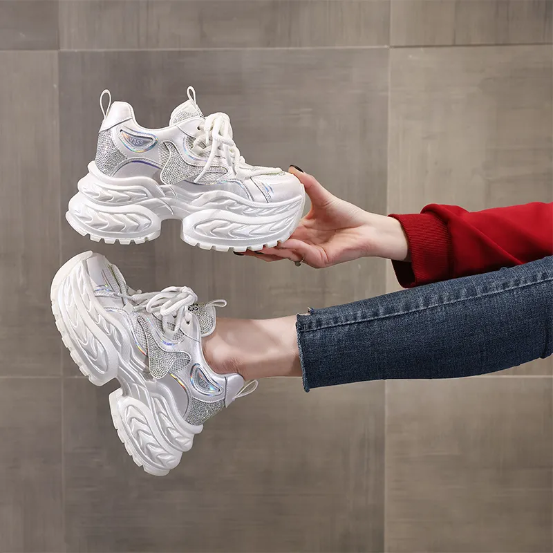 NRDROFFICIAL Cushioned Slip-Resistant Abrasion-Resistant Low-Top Chunky Sneakers Women's-1